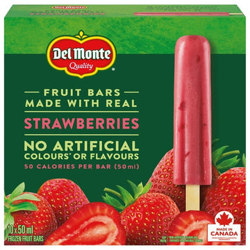 DEL MONTE Strawberry Frozen Fruit Bars 10-Pack (10 x 50 ml), 10 x 50 ML