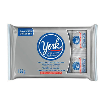 YORK Dark Chocolate Peppermint Patties, 136g; 8 units