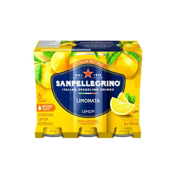 San Pellegrino Limonata Italian Sparkling Fruit Beverage, Made with Italian Lemons, Sparkling Bubbles, Can, 1980 mL
