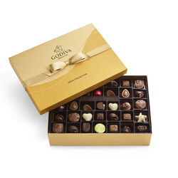 Assorted Chocolate Gold Gift Box, Gold Ribbon, 72 pc.