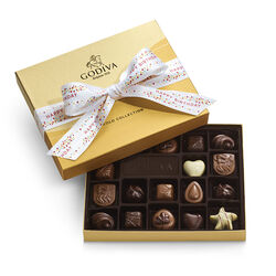Assorted Chocolate Gold Gift Box, Happy Birthday Ribbon, 18 pc.