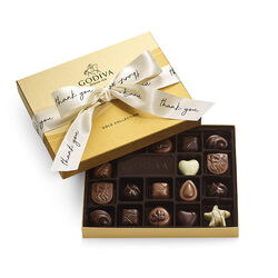 Assorted Chocolate Gold Gift Box, Thank You Ribbon, 18 pc.