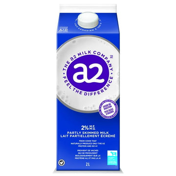 A2 MILK®2% MF, Gut-friendly a2 Milk™ is 100% Canadian milk from cows that naturally produce only the A2 protein so it’s easier to digest. Feel Ama2ing with a2 Milk!