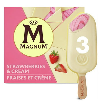 Magnum Strawberries & Cream Ice Cream Bar, 3 x 100 mL
