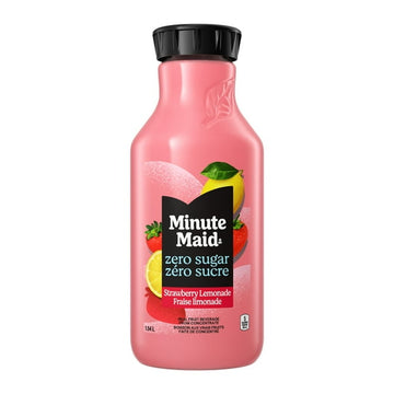 Minute Maid Zero Sugar Strawberry Lemonade Bottle, 1.54 Liters, Minute Maid Zero Sugar Strawberry Lemonade 1.54L