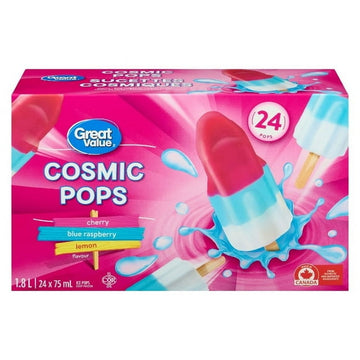 Great Value Cosmic Ice Pops in a box, 24 x 75 mL (1.8 L)