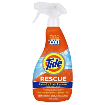Tide Rescue Plus Oxi Laundry Stain Remover and Carpet Cleaning Spray and Wash, Spot Cleaner 650ml, Unscented Stain Remover