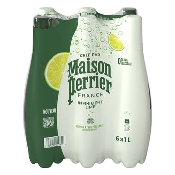 Maison Perrier Forever Lime, Sparkling Water Beverage, Natural Lime Flavour, No Calories, No Sweeteners, No Sodium, Sourced & Bottled In France, 6 L