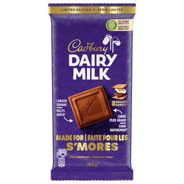 Cadbury Milk Chocolate, Made for Smores, 180 g