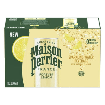 Maison Perrier Forever Lemon, Sparkling Water Beverage, Natural Lemon Flavour, No Calories, No Sweeteners, No Sodium, Sourced & Bottled In France, 2.6 L
