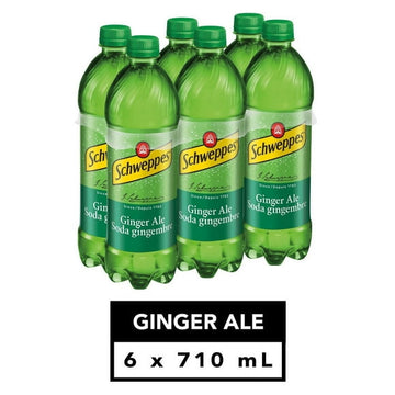 Schweppes Ginger Ale 6 x 710 mL, Bottles, 6x710mL