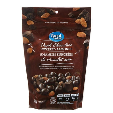 Great Value Dark Chocolate Almonds, 340 g