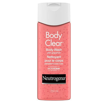 Neutrogena Body Clear Acne Body Wash - Maximum Strength Salicylic Acid, Vitamin C - Oil Free - Pink Grapefruit Scent, 250 mL
