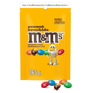 M&M'S, Peanut Milk Chocolate Candies, Sharing Bag, 165g, M&M'S PEANUT 165G