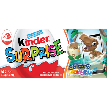 KINDER SURPRISE® Milk Chocolate Eggs with Toys, Classic, 3 Pack, 60g (20gx3)