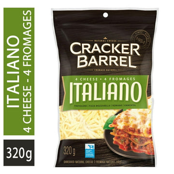 Cracker Barrel 4 Cheese Italiano Shredded Cheese, 320g