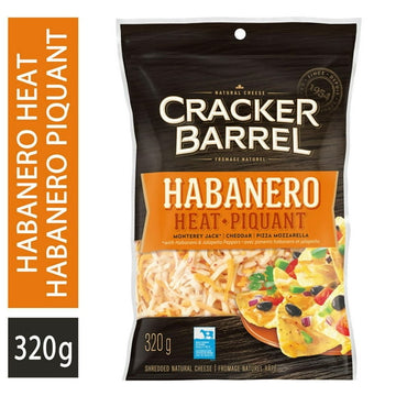 Cracker Barrel Shredded Cheese Habanero Heat, 320g