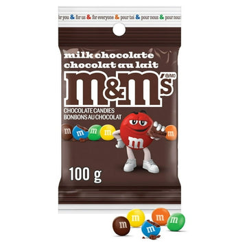 M&M'S, Milk Chocolate Candies, Snacking Bag, 100g, 100g
