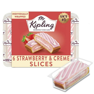 Mr. Kipling Strawberry And Creme Slices, 6 pieces, 165 g total