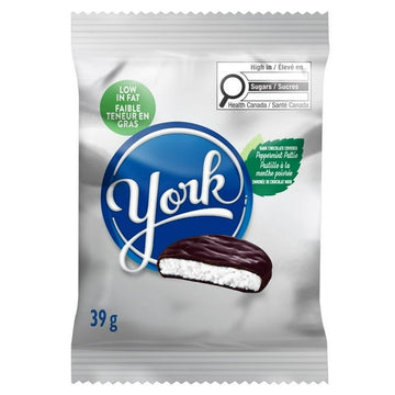 YORK Dark Chocolate Covered Peppermint Pattie, 39g, YORK Dark Chocolate Covered Peppermint Pattie