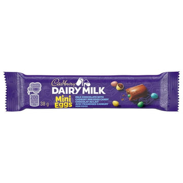 CADBURY DAIRY MILK, Mini Eggs Chocolate Bar, Milk Chocolate with CADBURY Mini Eggs Candy, 38 g