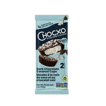 Chocxo Dark Chocolate Organic Coconut Cups 28g, Chocxo Organic Coconut Cups 2x14g