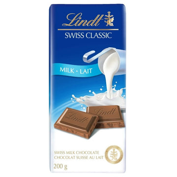 Lindt SWISS CLASSIC Milk Chocolate Bar, 200g, 200 g