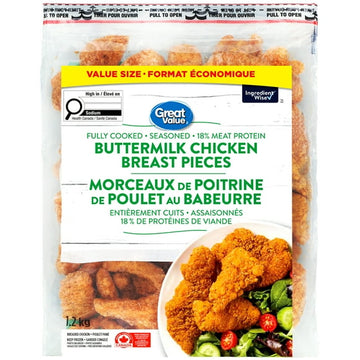 Great Value Buttermilk Chicken Breast Pieces, 1.2 kg