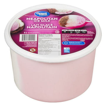 Great Value Neapolitan Ice Milk, 4L