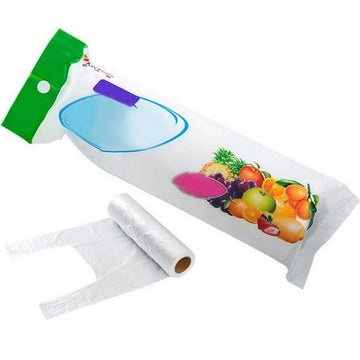 100pcs Roll Plastic Carrier Bags Vest Fresh-keeping Plastic Bags with Handle Disposable Food Storage Bags Kitchen Accessories for Kitchen Meat Vegetable Protector