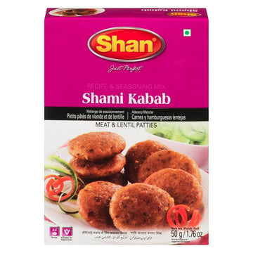 Shan Shami Kabab Recipe & Seasoning Mix 1.76 oz (50g) – Authentic Spice Blend for Traditional Meat & Lentil Patties – No Preservatives – Perfect Meat Seasoning for Kabob, Kebab, BBQ, & Grill Recipes, 50 g
