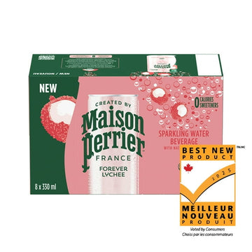 Maison Perrier Forever Lychee, Sparkling Water Beverage, Natural Lychee Flavour, No Calories, No Sweeteners, No Sodium, Sourced & Bottled In France, 2.6 L