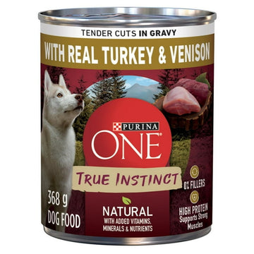 Purina ONE True Instinct Tender Cuts in Gravy Turkey & Venison, Wet Dog Food 368 g, 368 g