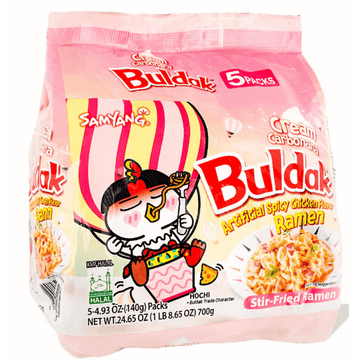 Samyang – Spicy Chicken Buldak Noodle (Cream Carbo) 140g x 5