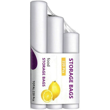 Food Storage Bags, Clear Plastic Produce Bags on a Roll, Durable Plastic Bags for Bread Fruits Vegetable Bags/Roll