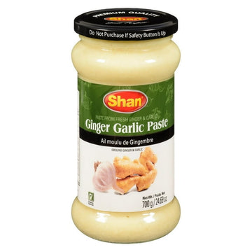 Shan Ginger Garlic Paste, 6 x 700g – Fresh & Aromatic Cooking Essential for Curries, Marinades & Stir-Fries – Smooth & Convenient Paste for Cooking, Shan Paste Mix Ginger Garlic 6X700G