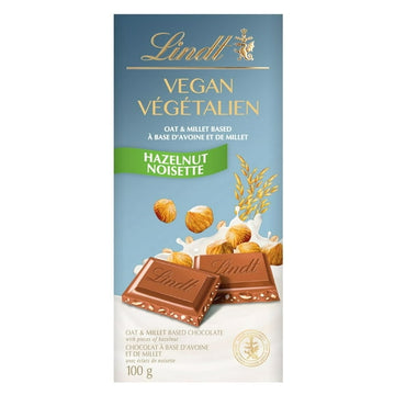 Lindt Vegan Hazelnut Chocolate Bar, 100 Grams, 100g