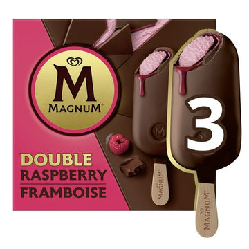 Magnum Double Raspberry Ice Cream Bars, 3 x 90 ml