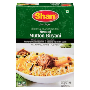 Shan Memoni Mutton Biryani Masala 2.11 oz (60g) - Gujarati Style Biryani Spice Mix for Authentic Mutton Pilaf - Biryani Masala Powder for Indian Spices Lovers - No Preservatives, Masala 60g