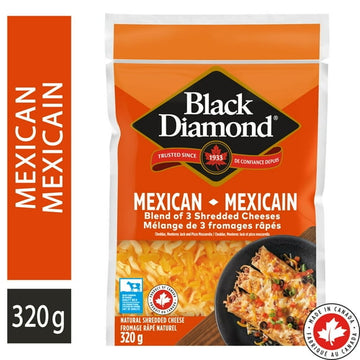 Black Diamond Mexican Shredded Cheese, 320g
