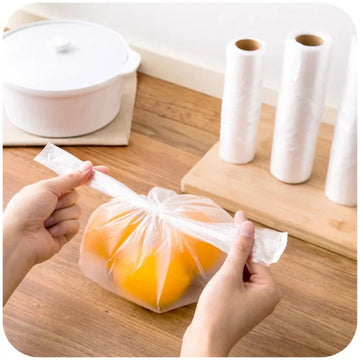 100PCS Plastic Freezer Bag Vegetable Food Freezer Roll Bags Transpare Roll Fresh-keeping Plastic Bags Food Saver Bag Food 35x42cm 100pcs