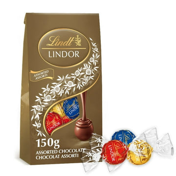 Lindt LINDOR Assorted Chocolate Truffles, 150-Gram Bag, 150g Bag