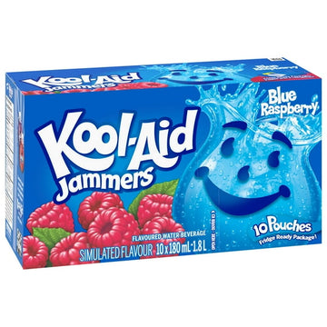 Kool-Aid Jammers, Blue Raspberry, 10 x 180mL Pouches
