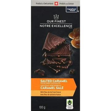 Our Finest Salted Caramel Swiss Dark Chocolate, 100 g