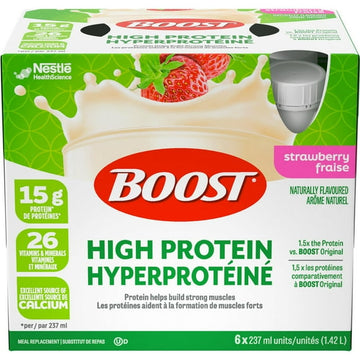 BOOST High Protein Meal Replacement Drink – Strawberry 6 x 237 ml, 6 x 237 ML
