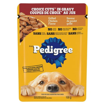 Pedigree Choice Cuts in Gravy Grilled Chicken Flavour Pouch Adult Wet Dog Food, 100g