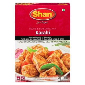 Shan Karahi Seasoning Mix 50g | Authentic Indian Curry Masala for Spicy Chicken & Meat Dishes | Easy to Use Spice Packets for Flavorful Karahi Recipes| Perfect for Gravy & Marinade |, 50 g