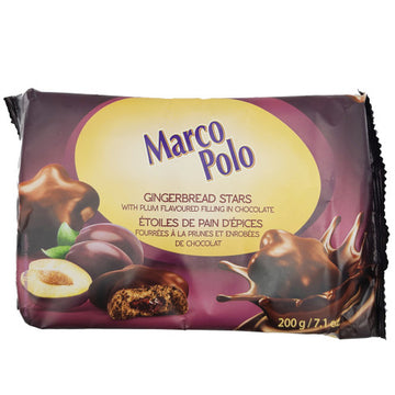 Marco Polo - Chocolate Covered Gingerbread Plum Stars, 200g