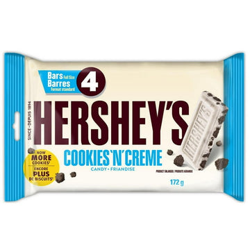 HERSHEY'S COOKIES 'N' CRÈME Full Size Candy Bars, 4 * 43g