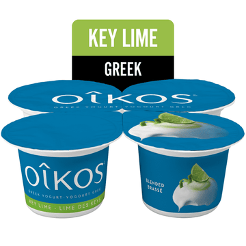 Oikos Greek Yogurt, Key Lime, Blended, 2% M.F., 4 x 100 g